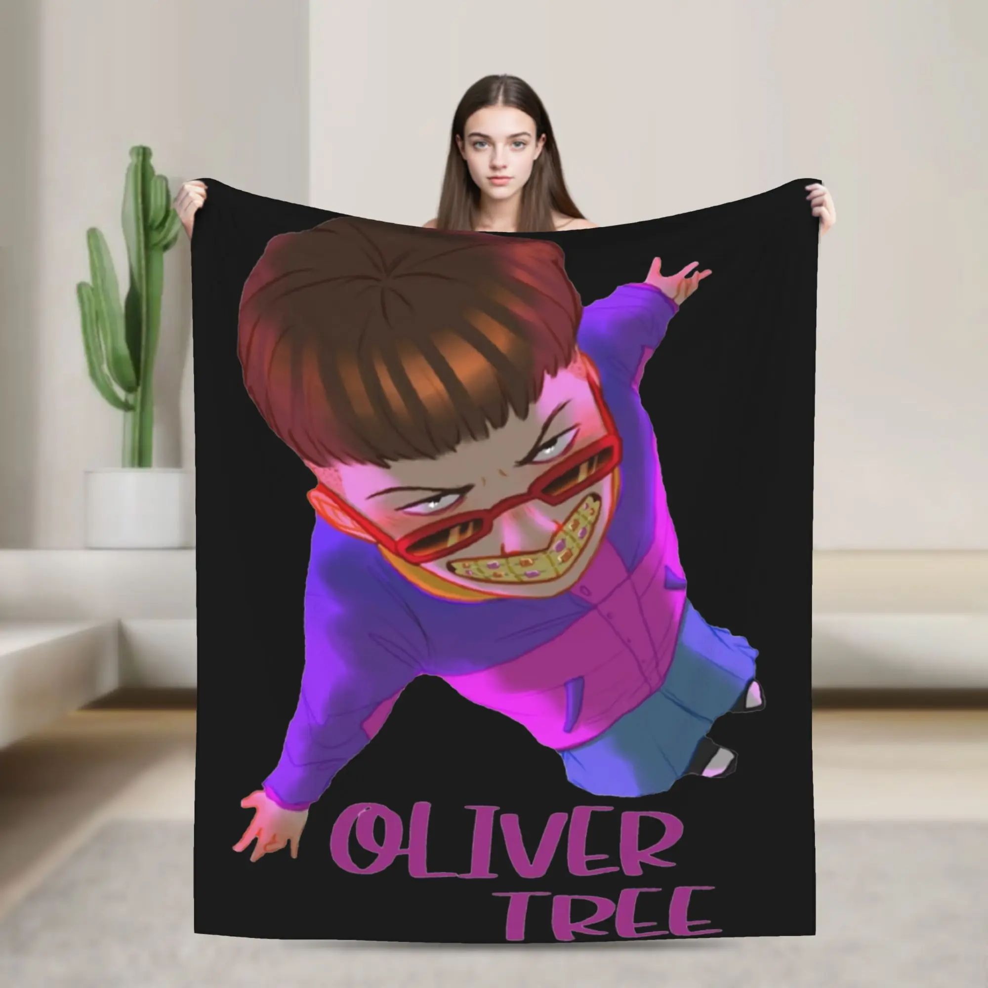 Super Soft Oliver Tree Fan Art hip hop  Throw Blanket Premium Flannel Fleece Lightweight  Bed Blanket Cozy Fluffy Bedspread