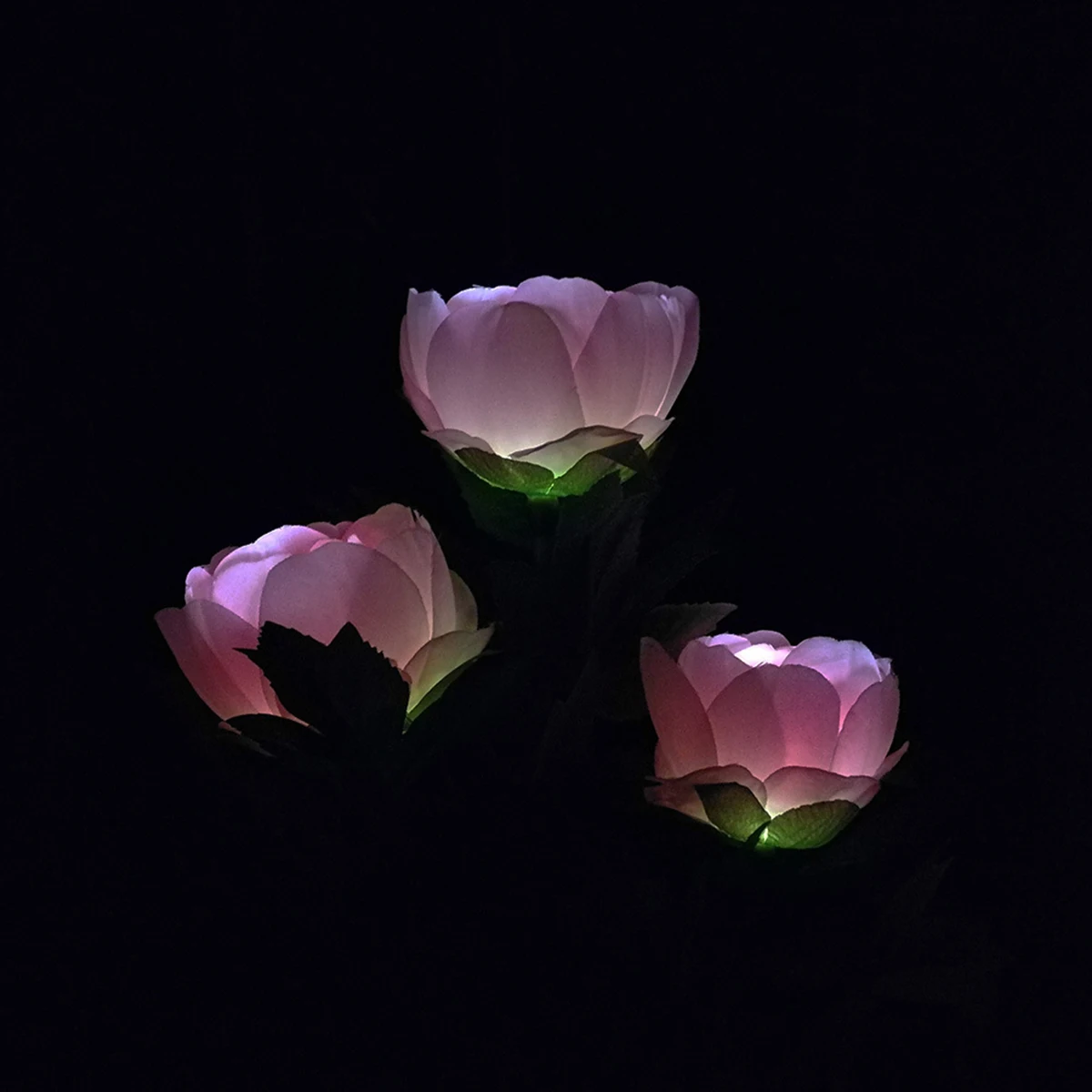 3 Head Led Peony Flower Lamp Outdoor Garden Decoration Lawn Light Automatic On/Off Switch Wedding Party Christmas Garden