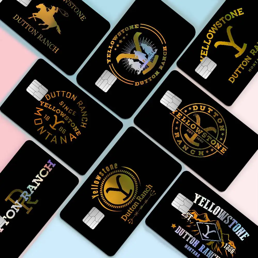 Yellowstone Dutton Ranch Laser Glow Bank Card Stickers Stylish Removable Personal Card Decals