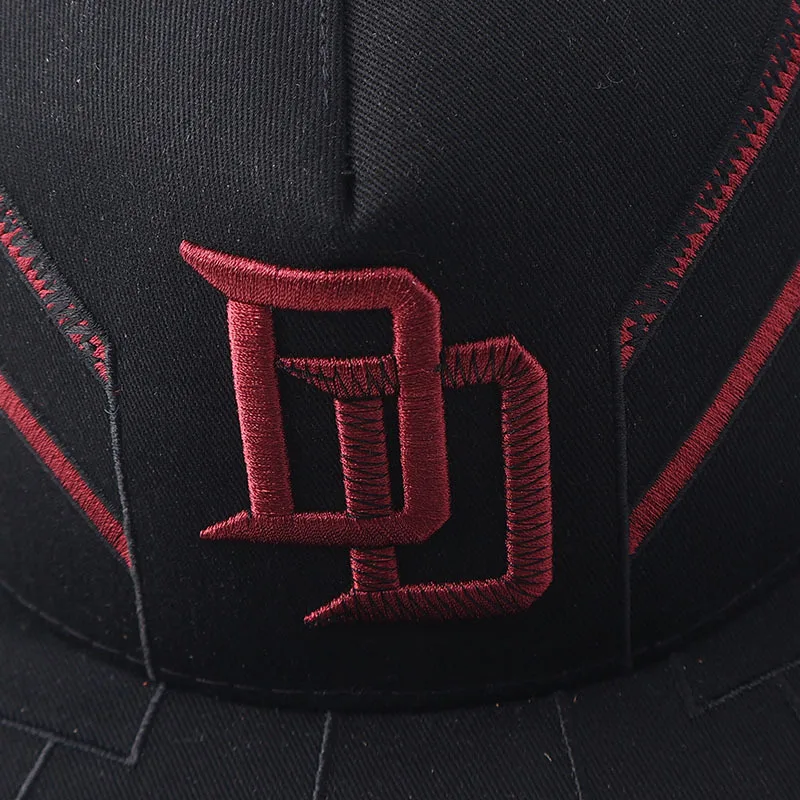 Men's DD Embroidery Snapback Cap Hip Hop Flat Brim Baseball Cap Adjustable Streetwear Trucker Hat for Daily Outdoor