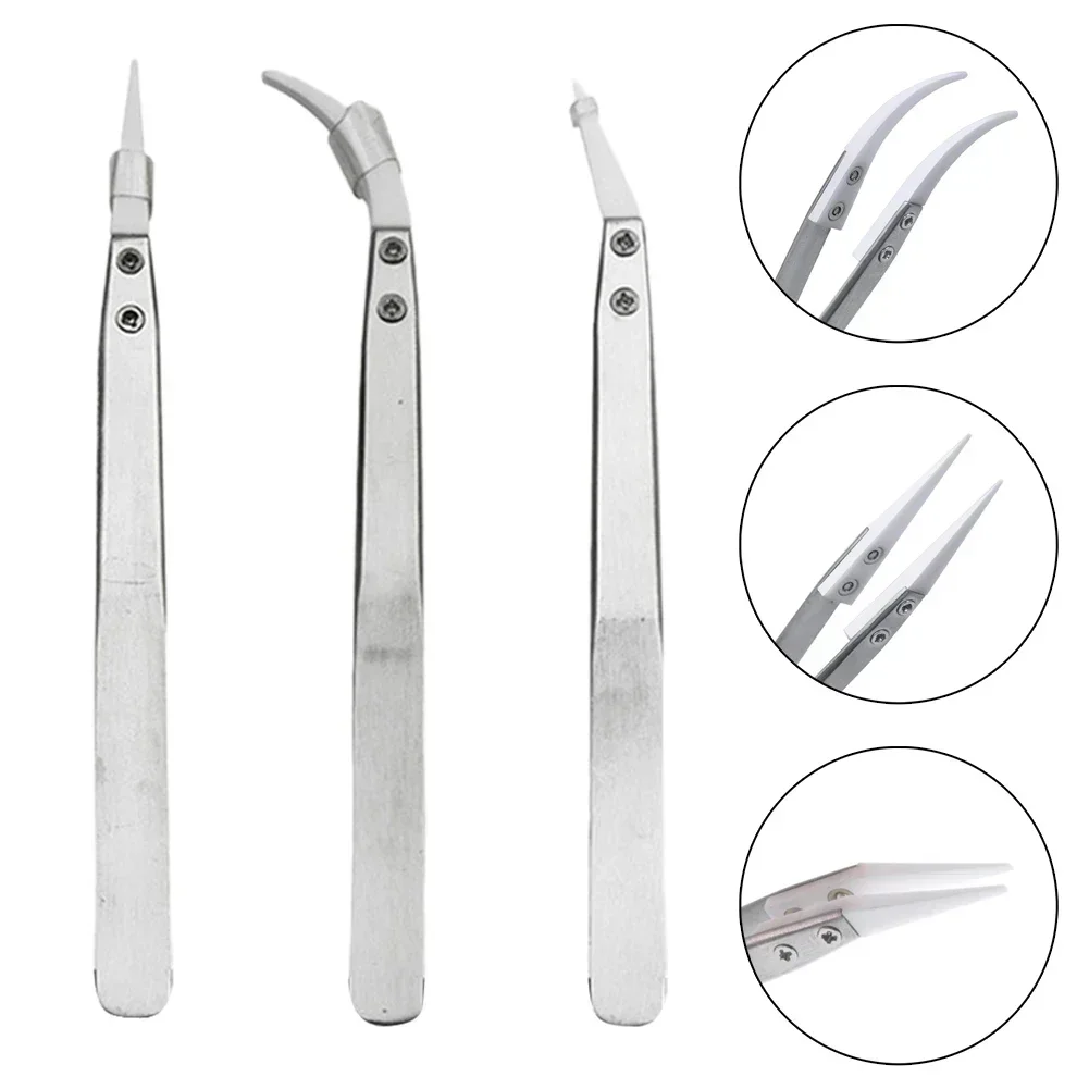 Ceramic Tweezers Heat Resistant Ceramic Tweezers with Replaceable Tips and Convenient Design for Precise Operations