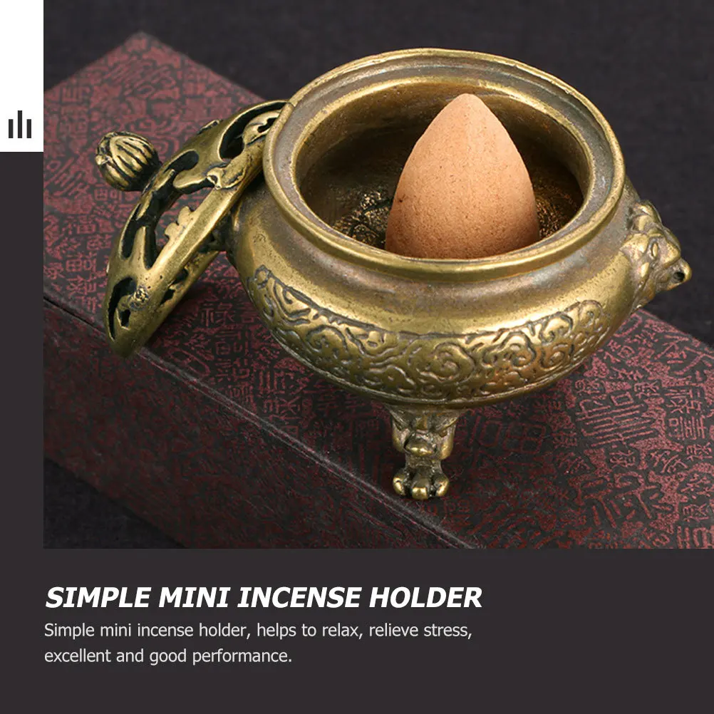 

Vintage Brass Incense Stand Indoor Small Incense Holder Decorative Household Office Desktop Adornment Home Supplies
