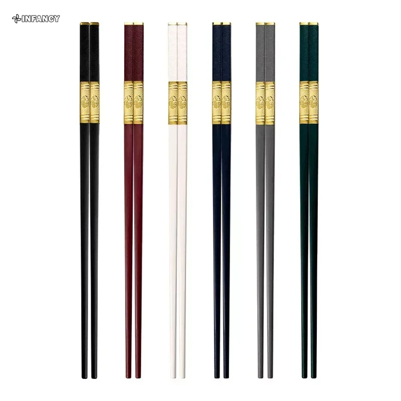 1 Pairs Japanese Chinese Chopsticks Sushi Sticks Reusable Metal Korean Chopsticks Set Healthy Alloy Tableware Palillos Chinos