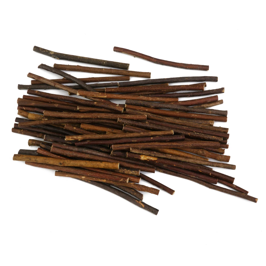 iDeal 100pcs Boxwood Natural Wood Stick Branch for DIY Art Craft Decor Pet Mouse Rabbit Snacks Tree Branch Chew Play Toy