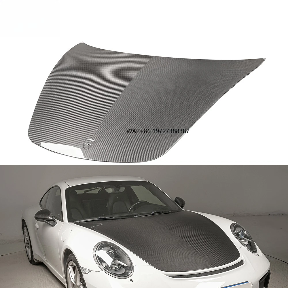 

Car Carbon Fiber Wrapped Hood for 911 991 2012-2019 Upgrade to Original Factory Style Carbon Fiber Hood