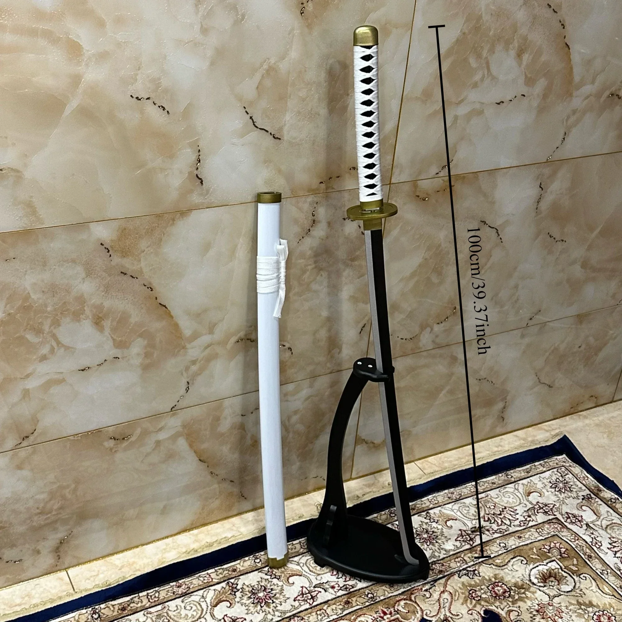 Espada katana de madeira roronoa zoro, 39.3 polegadas, sabre japonês katana, sabre samurai original, faca ninja, acessórios de cosplay, brinquedo adereço