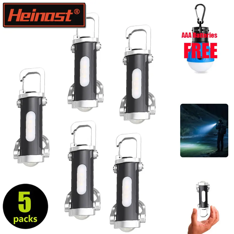 

Portable Rechargeable LED COB Keychain Handheld Flashlights With Hook Hanging Emergency Work Lamp For Camping Walking Hiking