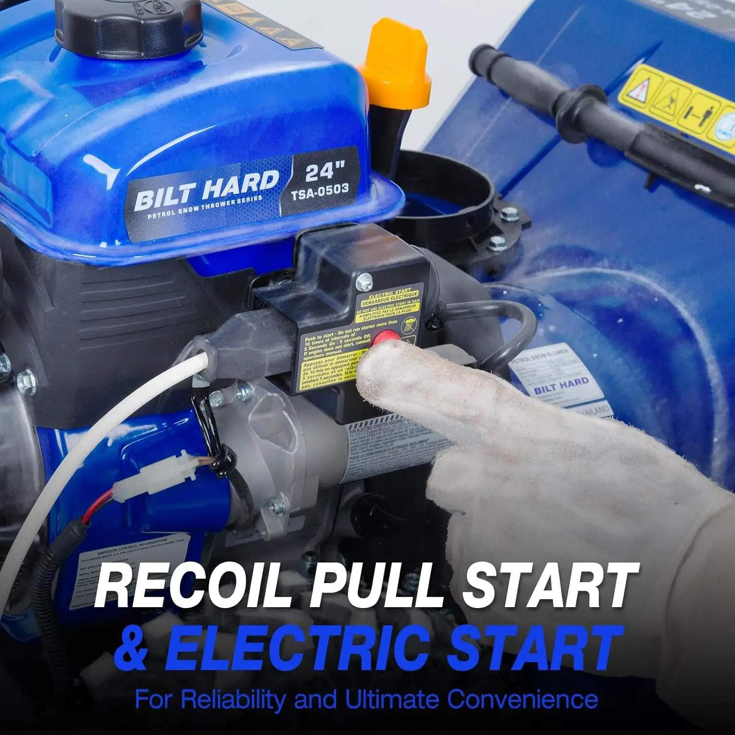 Gas Snow Blower 2 Stage, 24 Inch 212cc Self-Propelled Snowblowers Gas Powered with Electric Start and LED Headlight