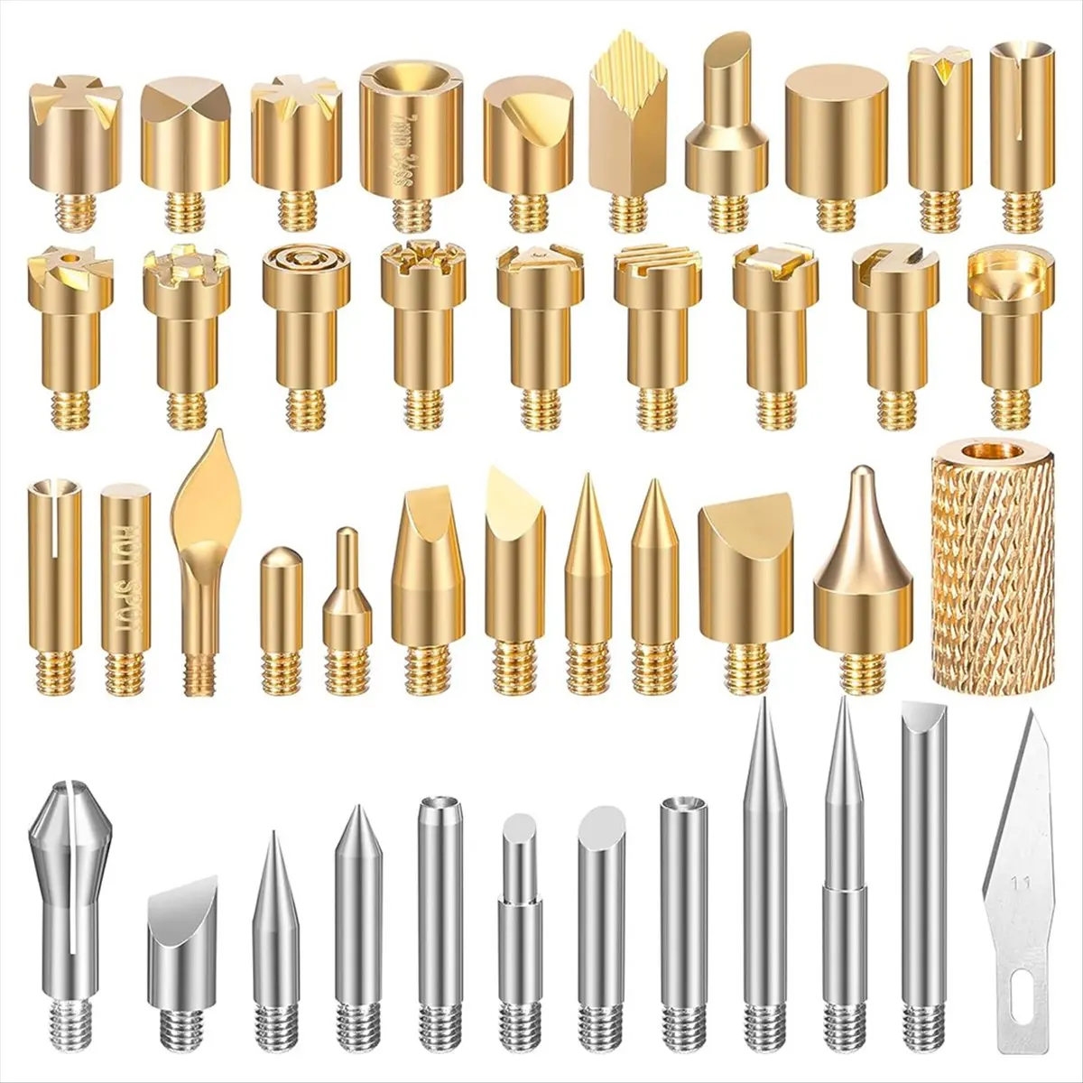 A74U 43 Pieces Wood Burning Tip Set Wood Burning Tip Wood Burning Tips Template for DIY Embossing and Carving Crafts