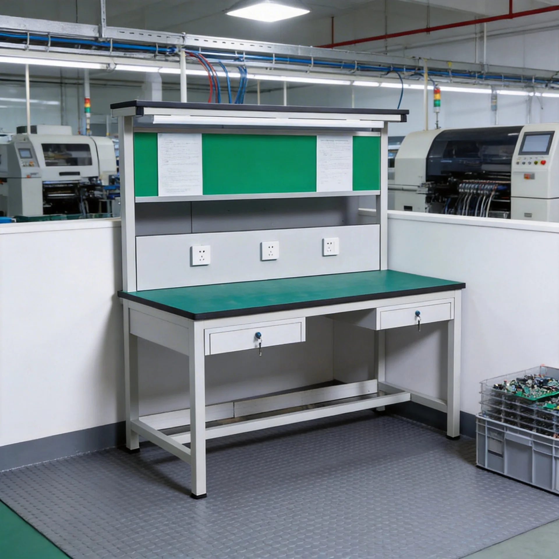 Anti-static assembly line operation table with light stand operation table multi-functional workshop anti-static workbench