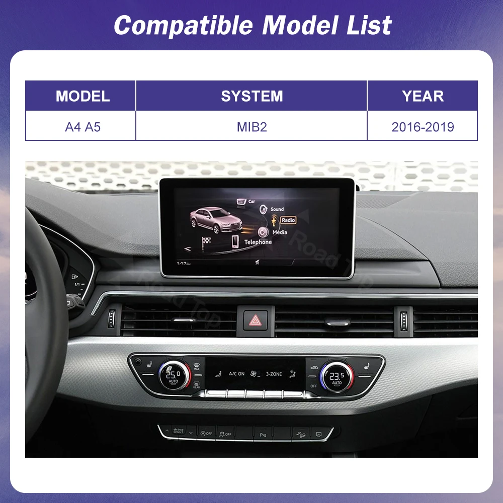 شاشة الوسائط المتعددة للسيارة CarPlay اللاسلكية لأودي A4 A5 2016-2019 أندرويد السيارات دعم Airplay كاميرا راديو GPS مشغل السيارة #3