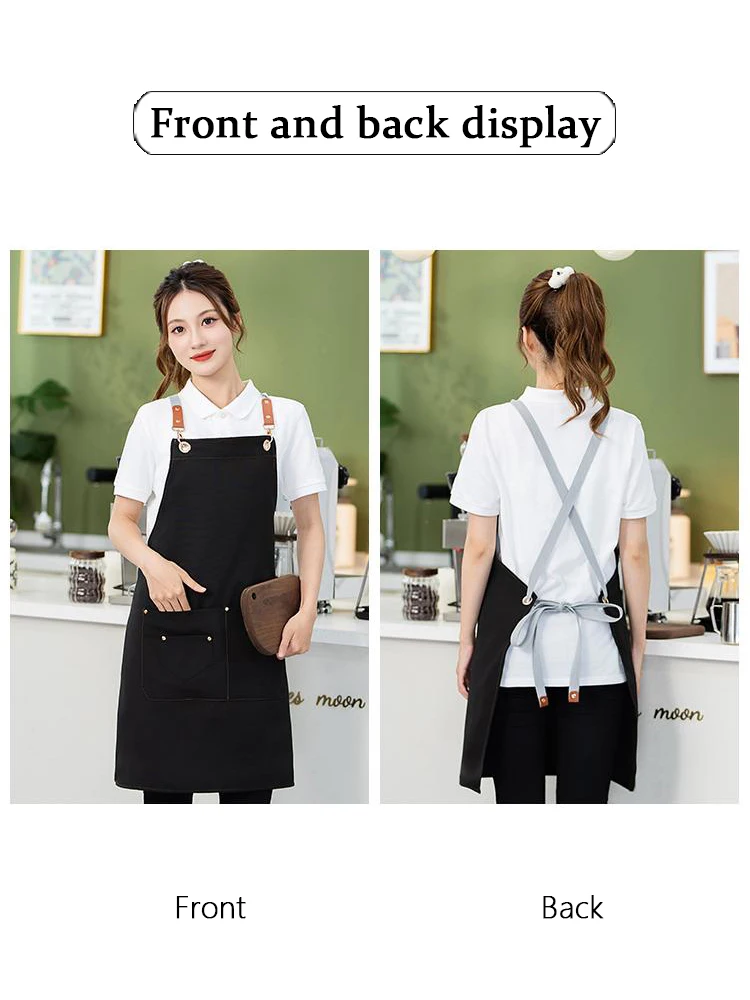 Heavy-Duty Waterproof Canvas Work Apron - Stain Resistant Protection for Fruit Stores Coffee Shops Bubble Tea & Bakery Use