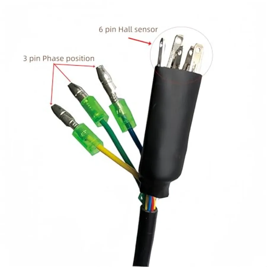 الكهربائية ycle كابلات الموصلات 9 دبوس 60 سنتيمتر مع قاعة الاستشعار Ebike تحويل أجزاء مقاوم للماء محور المحرك تحويل تمديد كابل #3