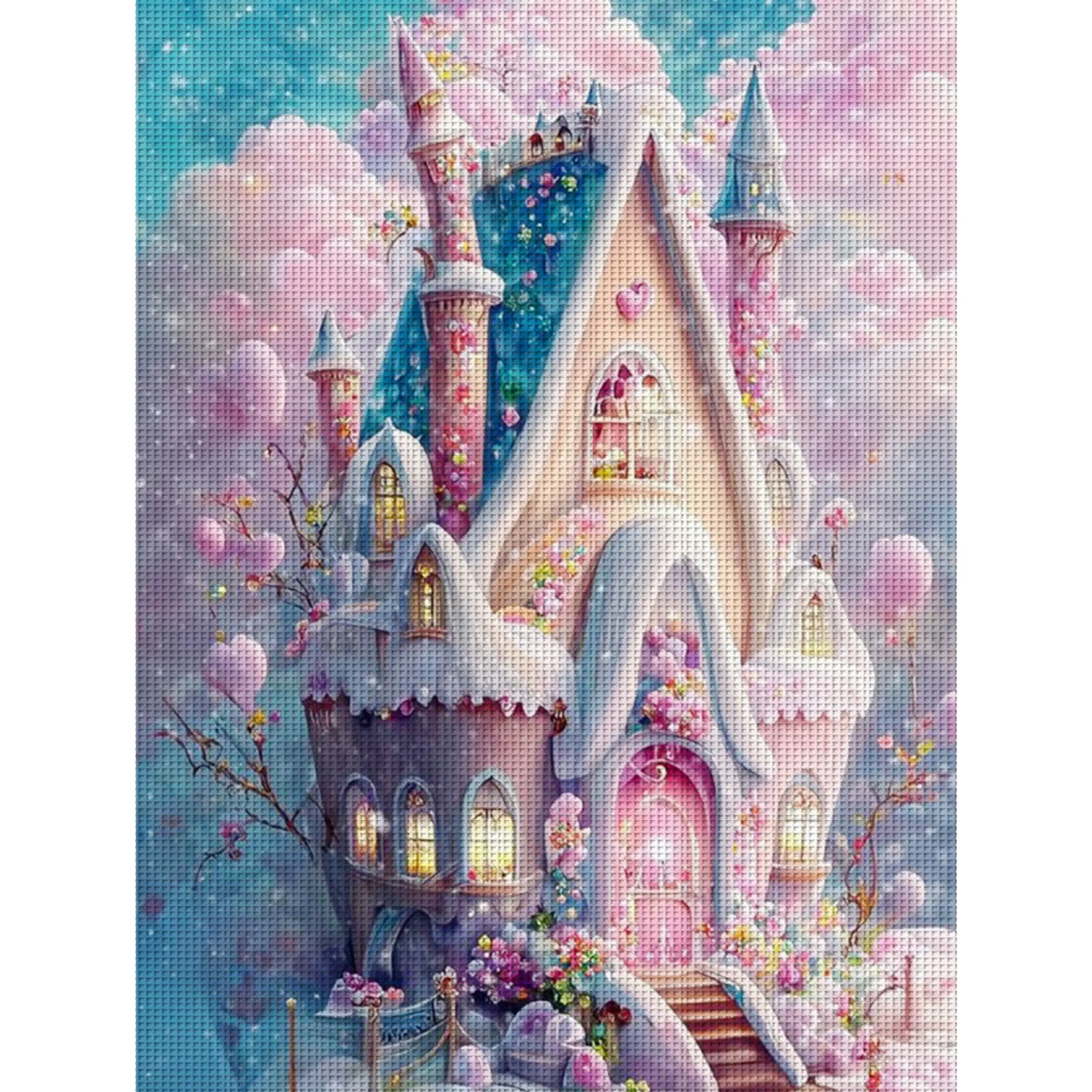 

1 шт., 36x46 см/14,17x18,11 дюймов, набор для вышивания крестиком 11CT, «Облачный замок», набор для вышивания крестиком для начинающих взрослых, для расслабляющего творчества.