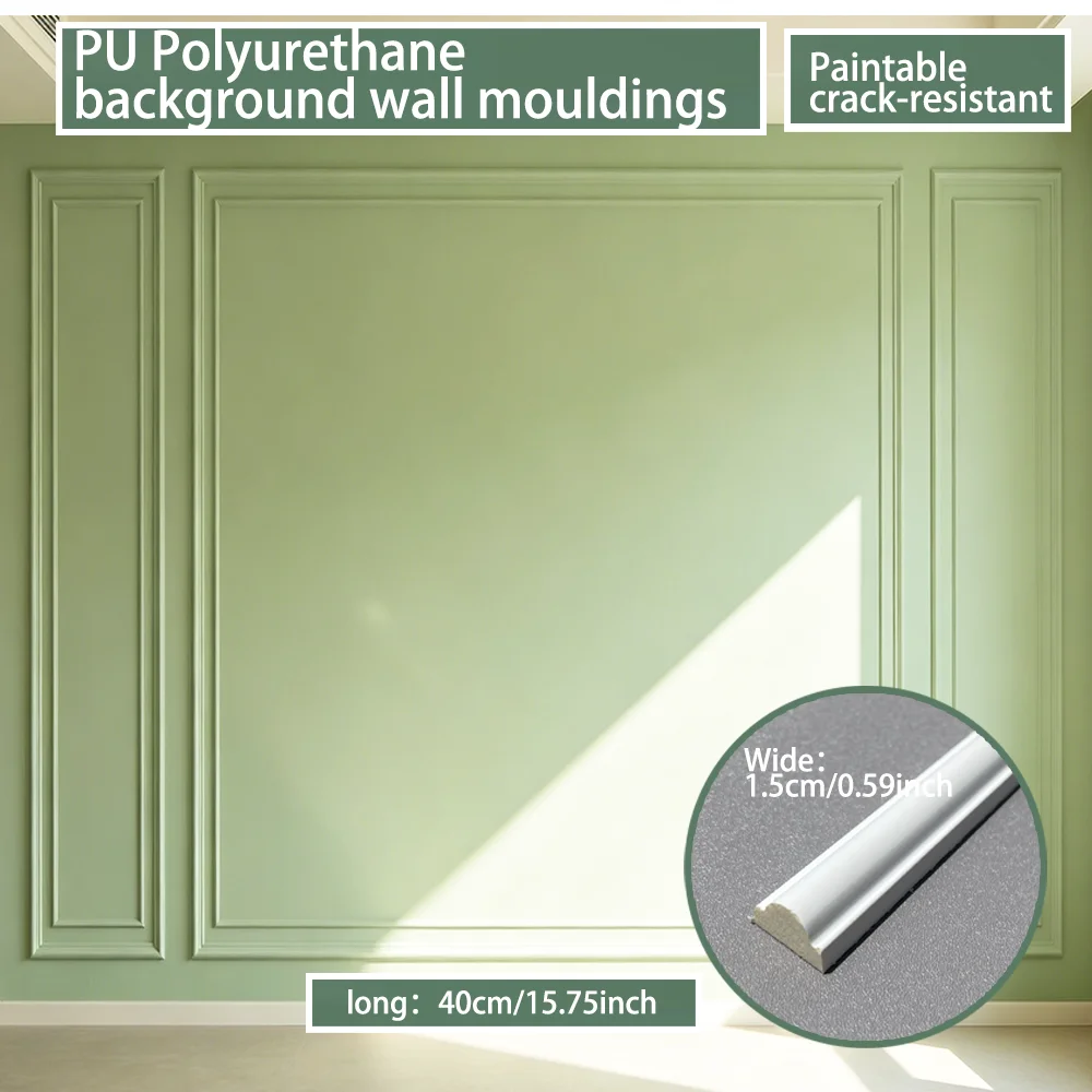 18 piezas de molduras de imitación de yeso de PU, molduras decorativas para el hogar, materiales de decoración para la construcción, molduras de espuma para paredes, bordes decorativos.