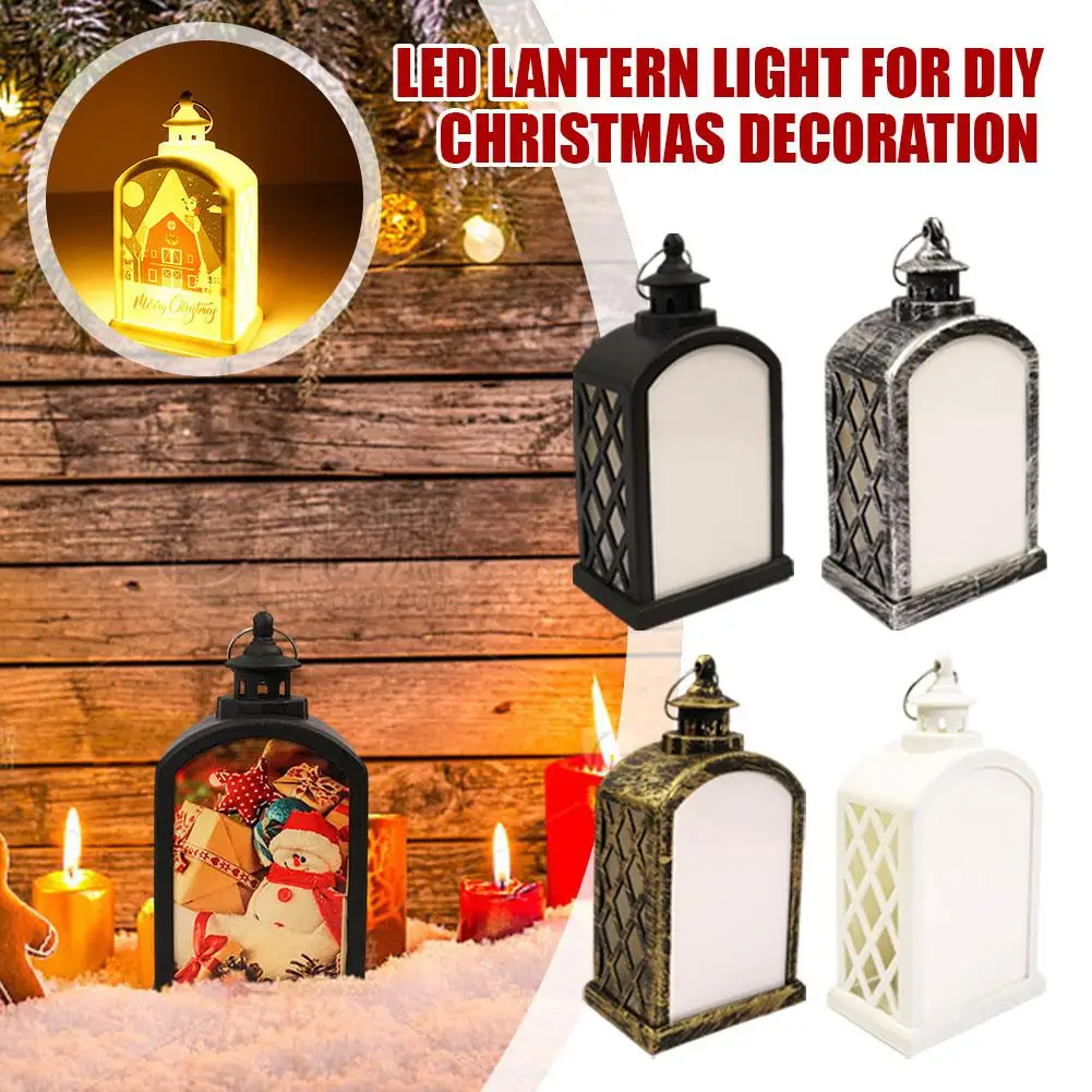 PET Heat Transfer Printing Christmas Decoration LED Lantern Sublimation LED Lantern Light For DIY Christmas Decoration Diy J4D1