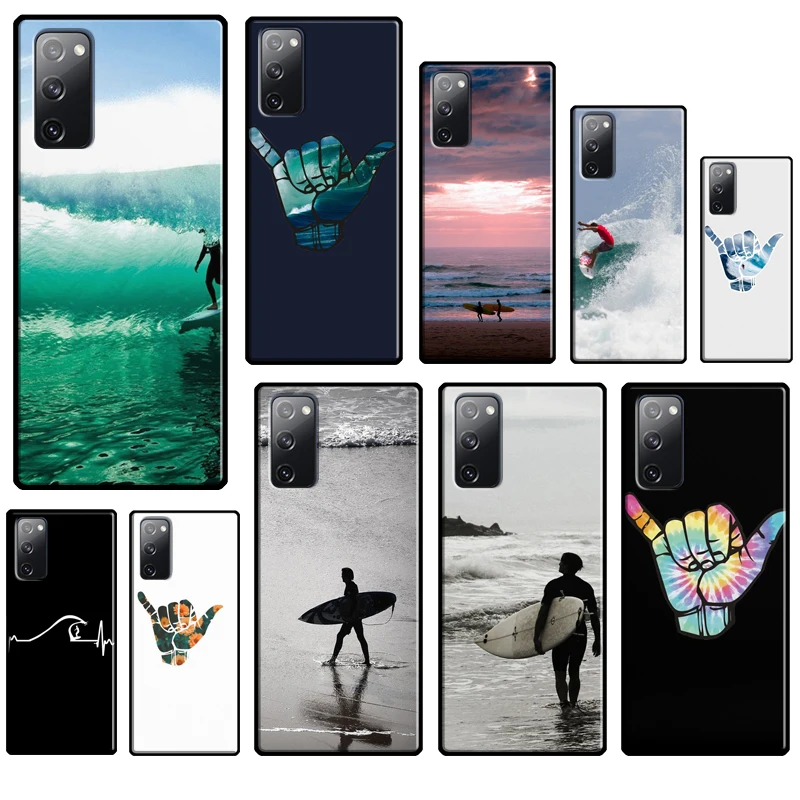 Surfer Surf Hang Loose Shaka Coque For Samsung Galaxy S23 S20 FE S21 Ultra S9 S10 Note 10 Plus Note 20 S22 Ultra Phone Case