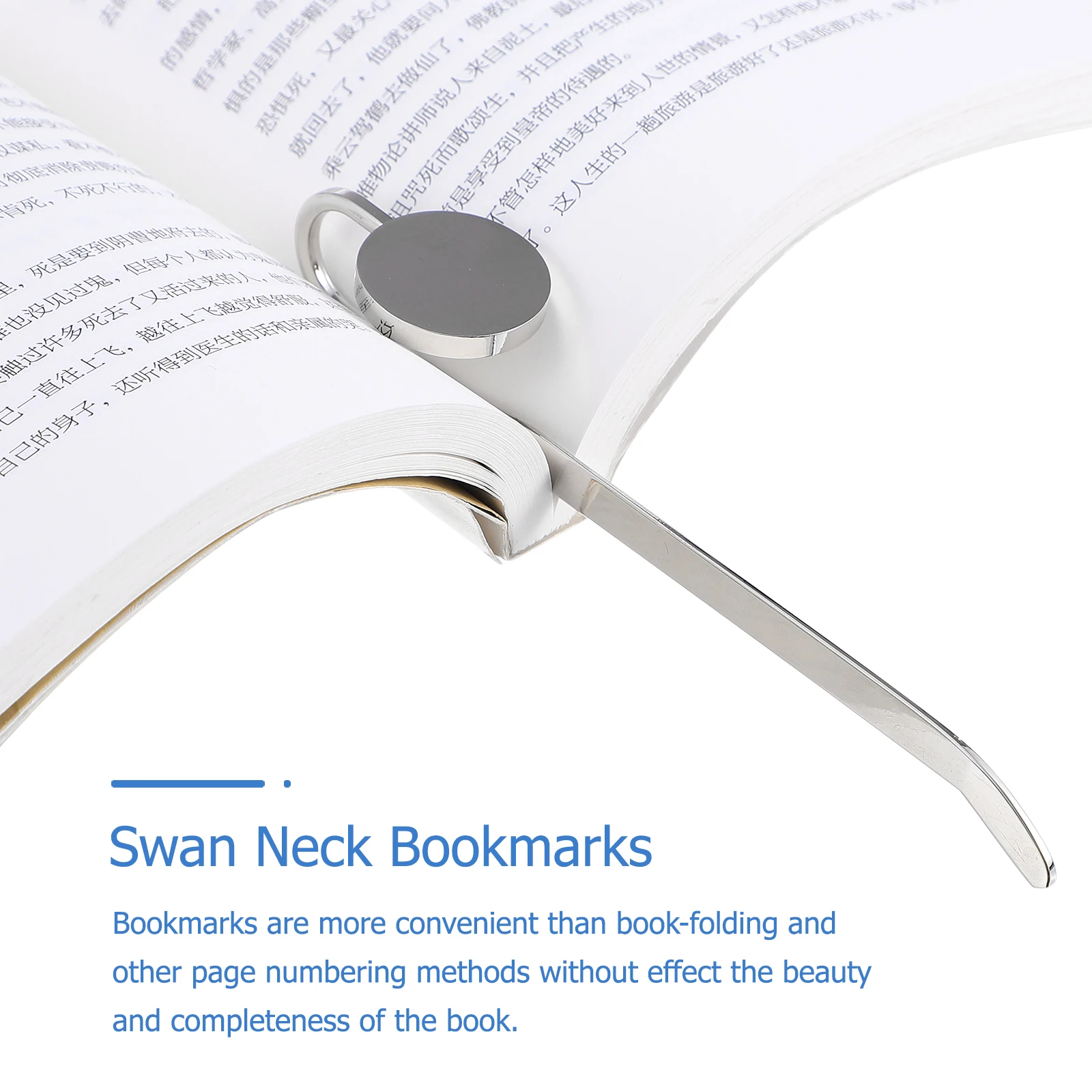 

2pcs Metal Bookmarks Swan Neck Book Page Marker For Students Graduates Readers Eco-Friendly Decoration Bookmark Book