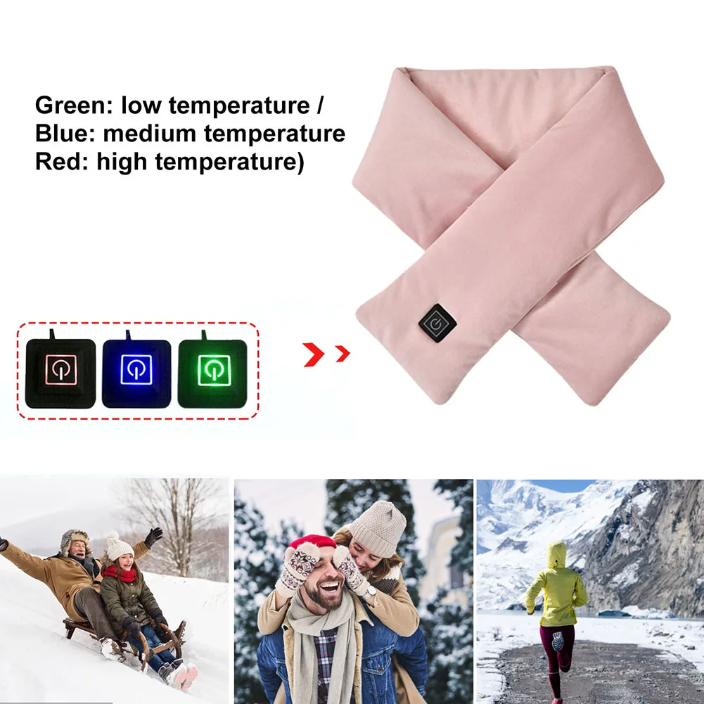 

Водонепроницаемый шарф с электрическим подогревом, 3 передачи, регулируемый шарф для шеи, флисовый моющийся шарф с электрическим подогревом 5 В, 8 Вт для женщин и мужчин