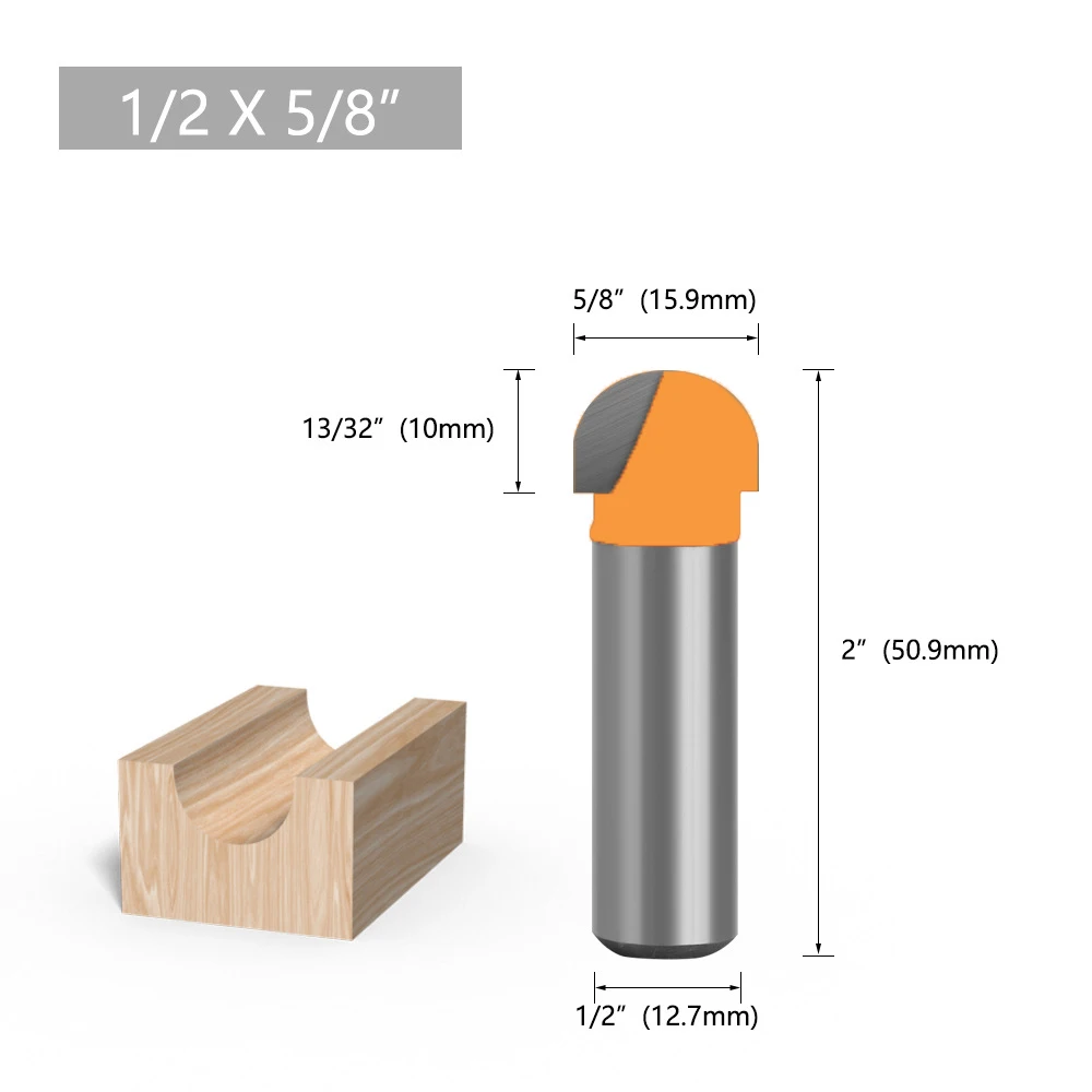 1pc 1/4 6.35mm Shank Ball Nose Router Bit Round Milling Cutter for Wood CNC Radius Core Box Solid Carbide Tools