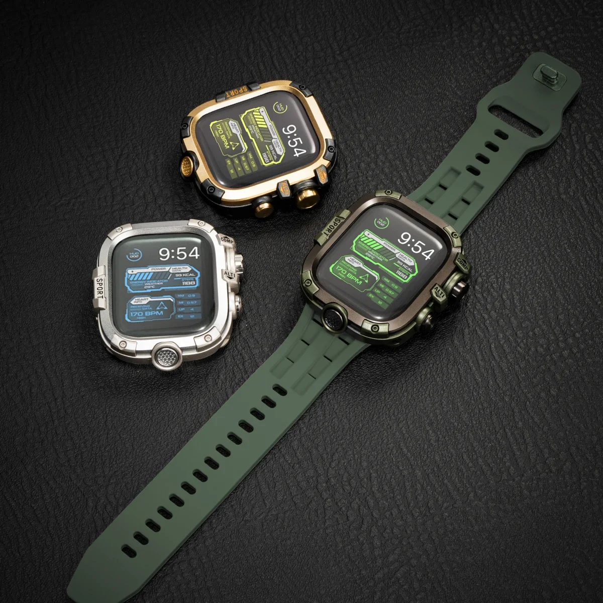 حافظة كاملة + زجاج لساعة أبل 44 45 46 Ultra 3/2 49 مللي متر طبقة صلبة مضادة للخدش لساعة Iwatch 11 10 9 8 7 6 5 4 Shell