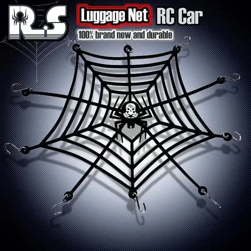 Silicone car roof flexible spider web style luggage net for 1/10 D90 scouting trx-4 TRX RC car replacement accessories