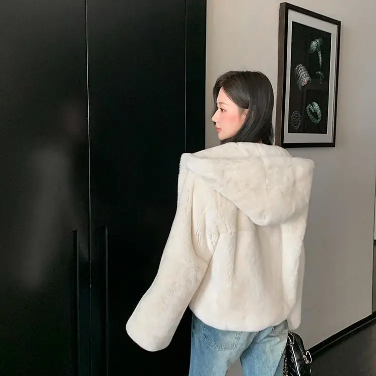 Casacos multicoloridos de pele sintética, casacos femininos de festa modigirl bordados, forro punk gótico, na altura do joelho, casacos boutique com capuz, cristal