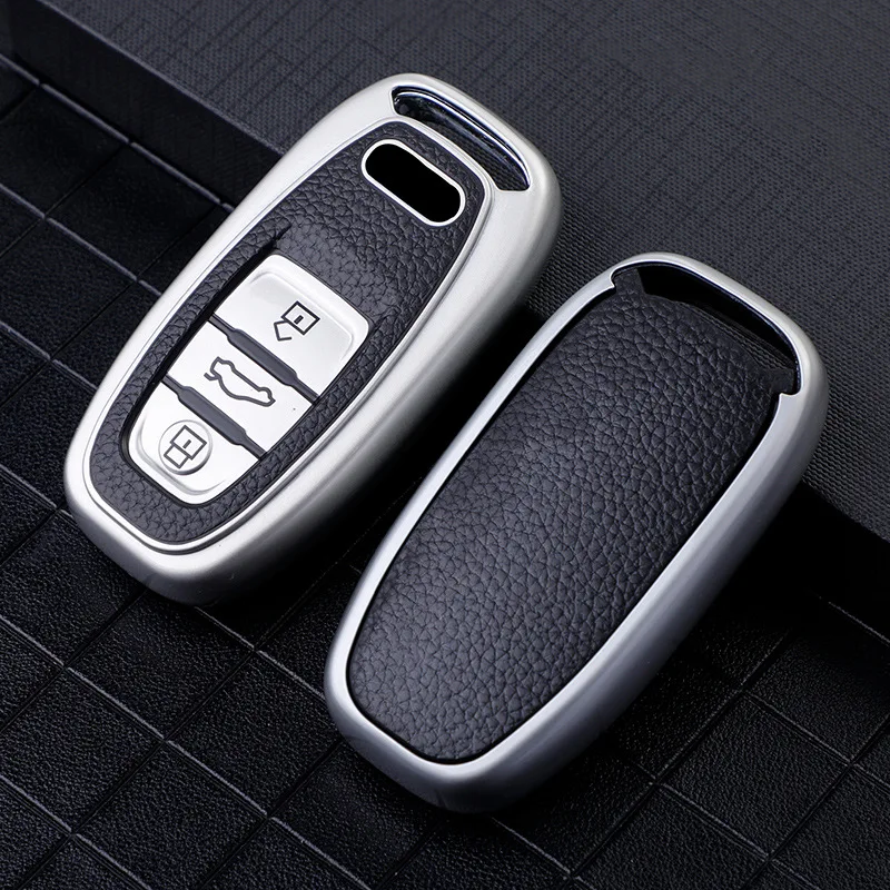 

Soft TPU Leather Car Remote Key Cover Case Keychain For Audi A1 A3 A4 A5 A6 A7 A8 Quattro Q3 Q5 Q7 2009-2015 Keyless Accessories