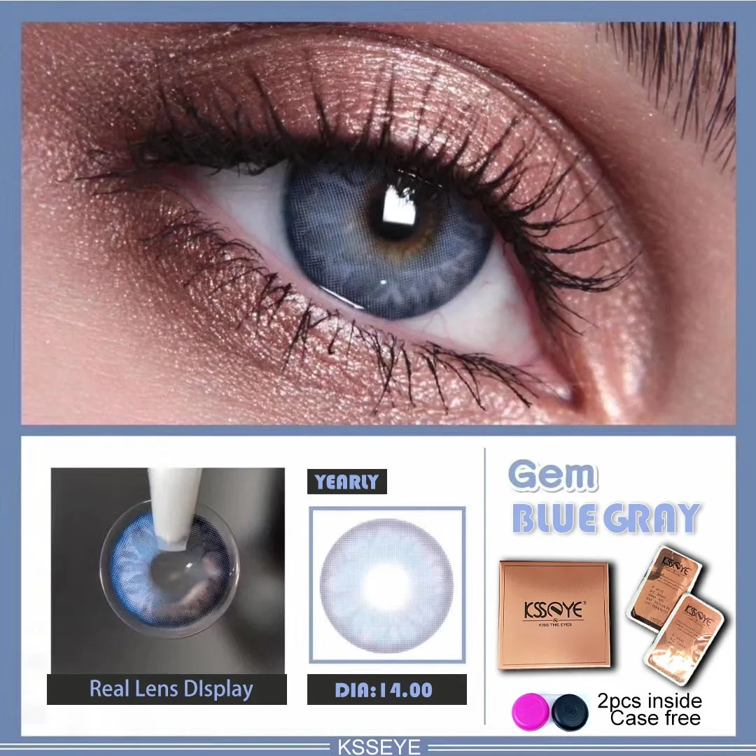 KSSEYE-lentillas de Color azul, lentes de contacto para la belleza de los ojos, 1 par
