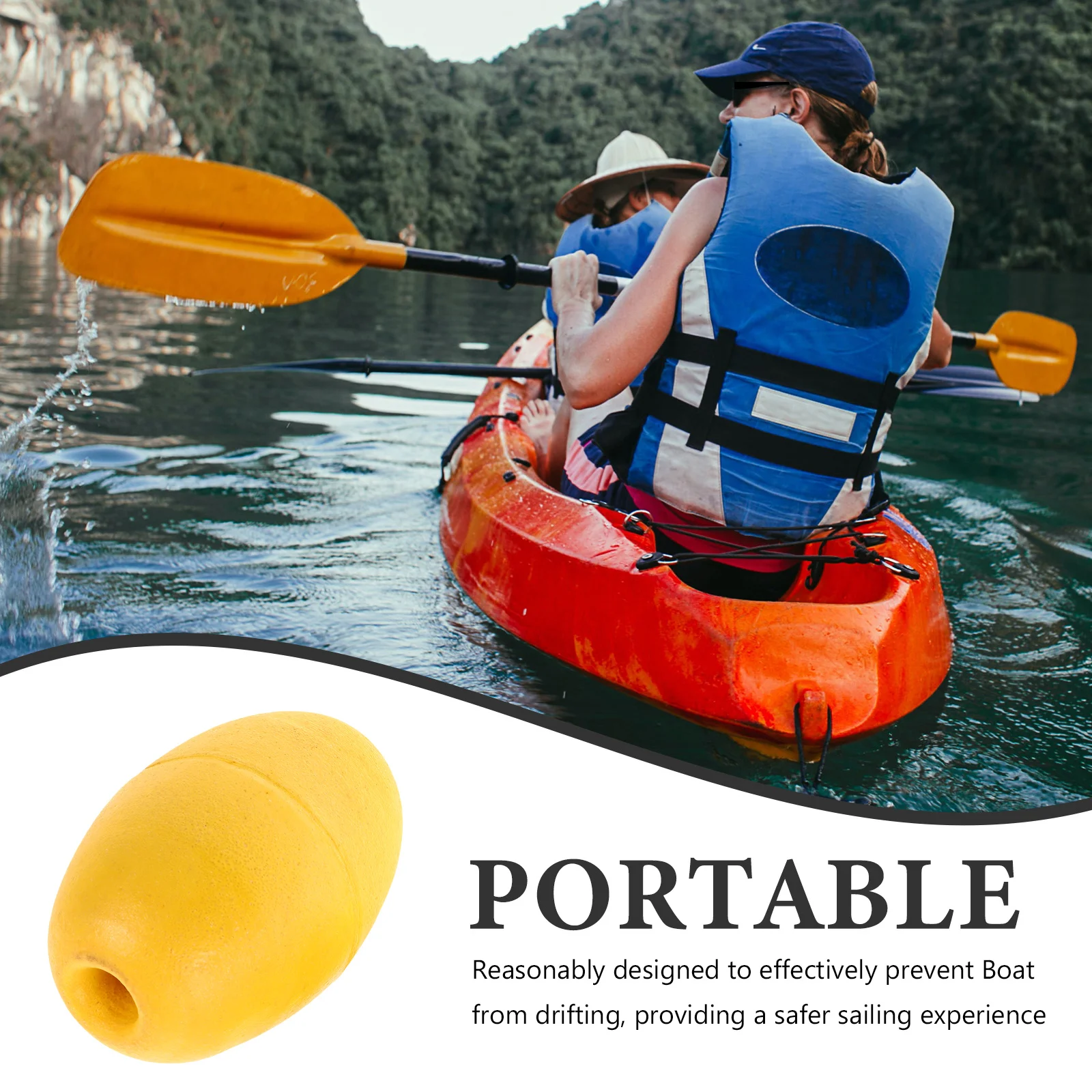 2 pezzi ovale galleggiante acqua kayak ancoraggio deriva freno boa per yacht canoe dock galleggiante scatola piscine corda galleggianti barca da pesca marina