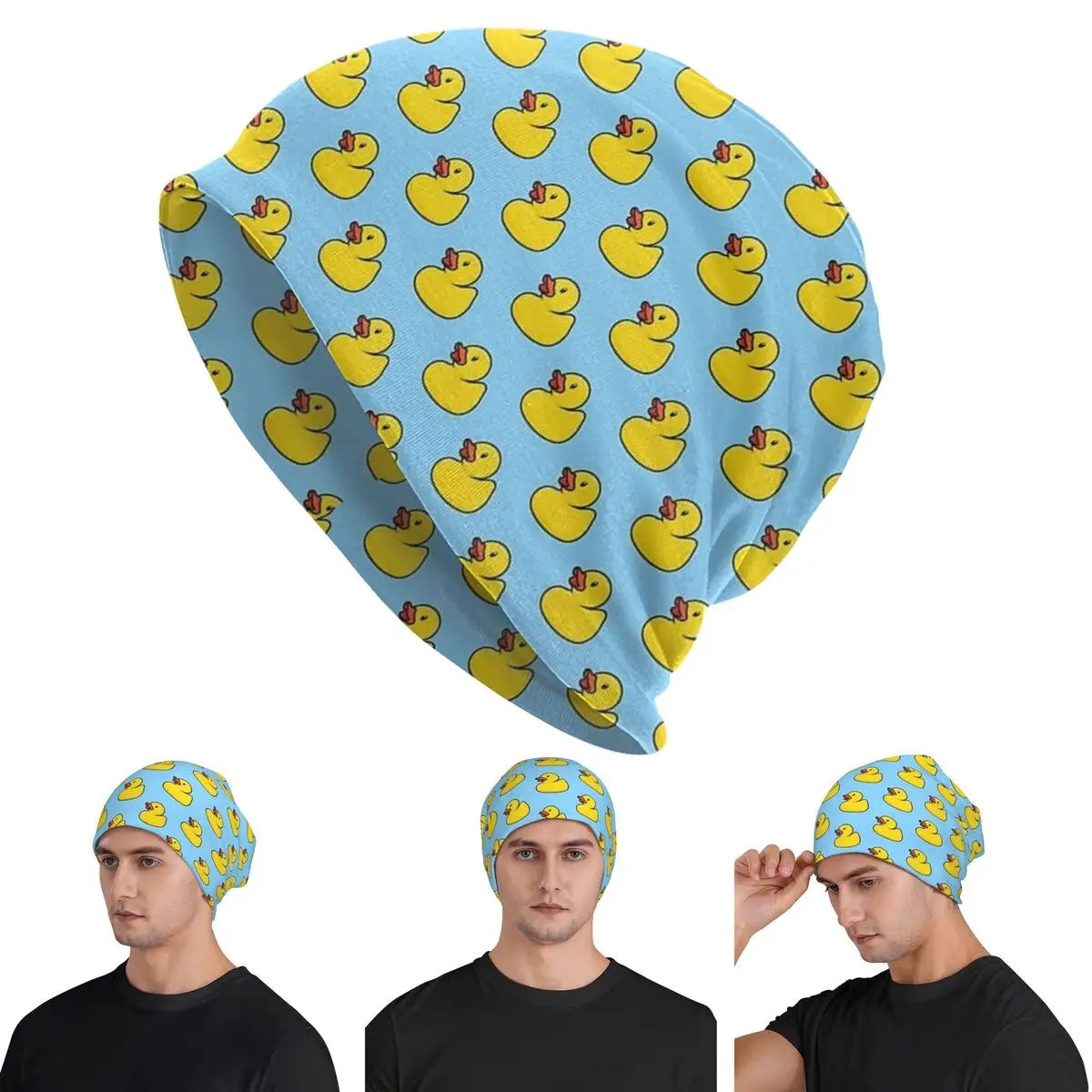 

Резиновая утка в синих шапочках Skullies, шапки, теплая осенне-зимняя уличная шапка, вязаные шапки для мужчин, женщин и взрослых