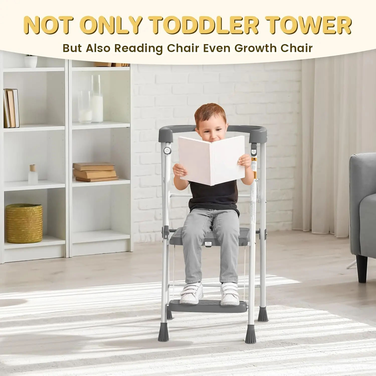 [Limited Stock!]Kids 2 Steps Step Stool, Toddler Tower for Kitchen Counter Learning, Toddler Kitchen Stool Helper with Anti-Drop