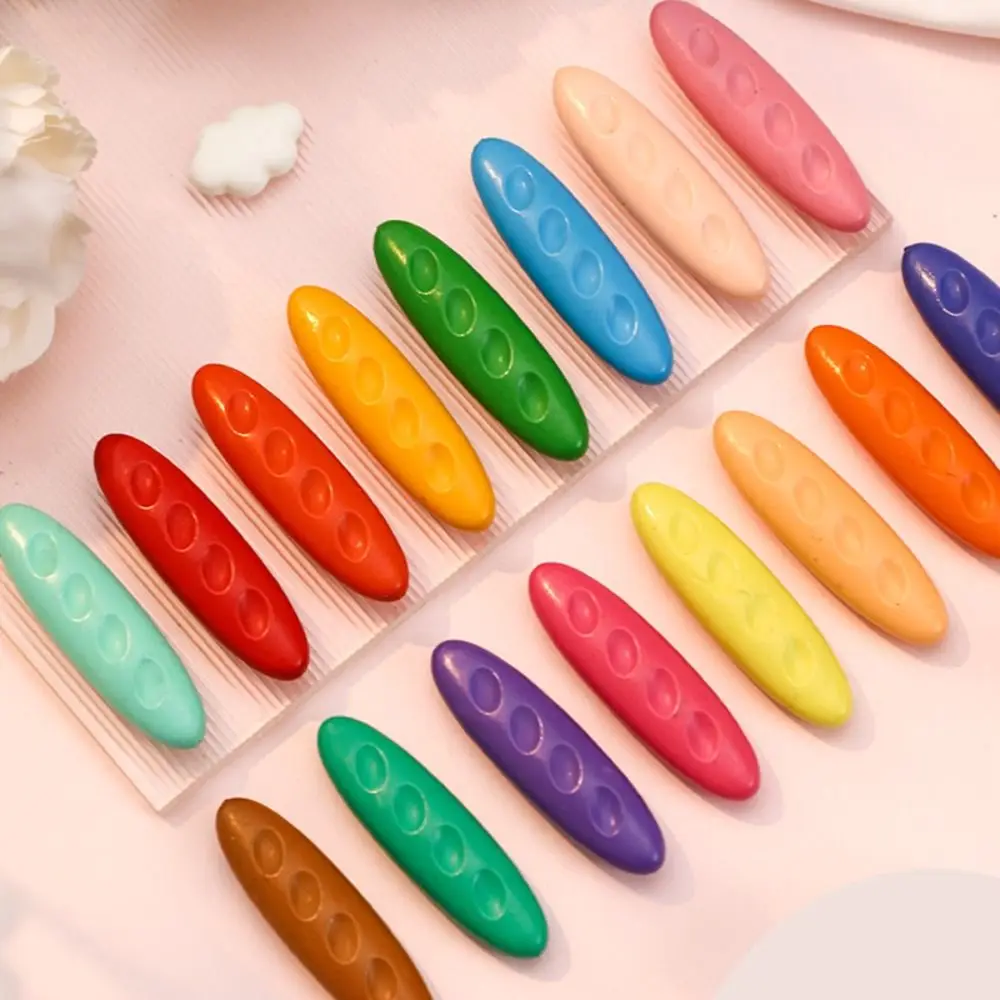 12/24/36 Colors Plastic Plastic Crayon Washable Erasable Painting Tools Do Not Dirty Hands Peanut Shaped Oil Painting Stick