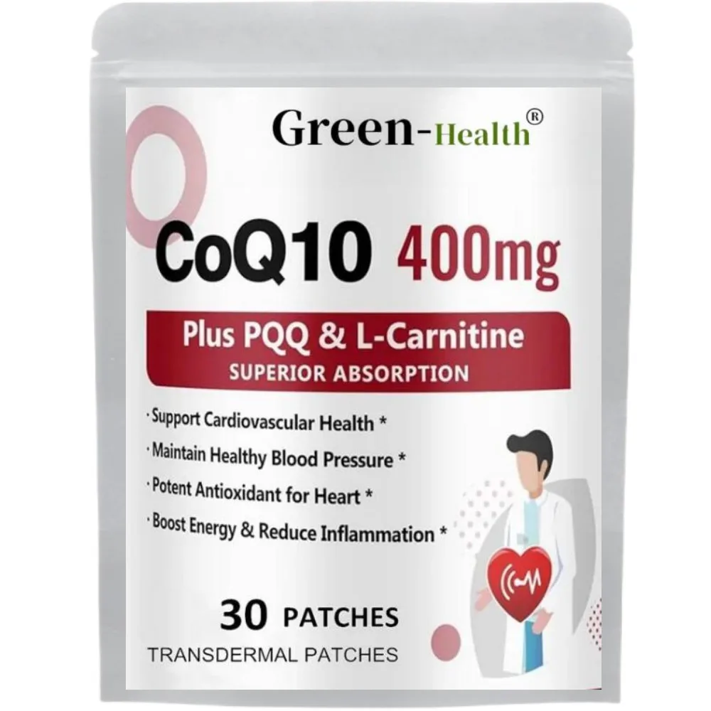 

30 Patches CoQ10 Transdermal Patches with PQQ, Supports Heart, Brain, Immune System, Energy