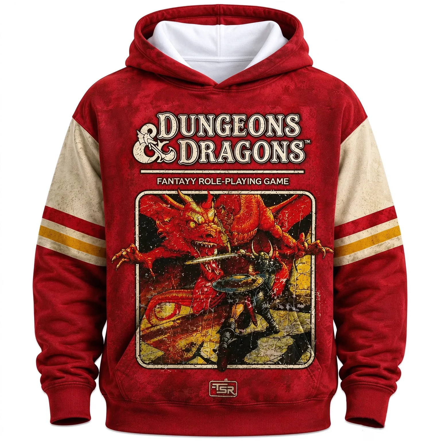 Retro Dragon and Dungeon 74 Fantasy Role Playing Game Dragon 3D Print Breatha Quick-Dry Men Hoodie Casual Clothing
