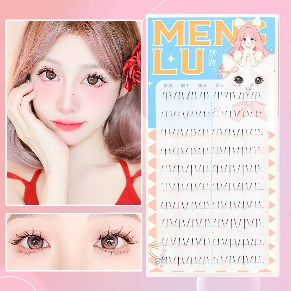 10 file Ciglia inferiori segmentate Ciglia finte Strumenti per il trucco Ciglia finte cosmetiche naturali inferiori Forniture da donna V6T2