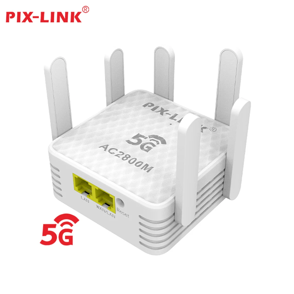 PIX-LINK 새로운 AC54Q 듀얼 밴드 무선 리피터 라우터 5G AC2800 벽 통과 WiFi 신호 증폭기 익스텐더 강력한 WiFi 부스터