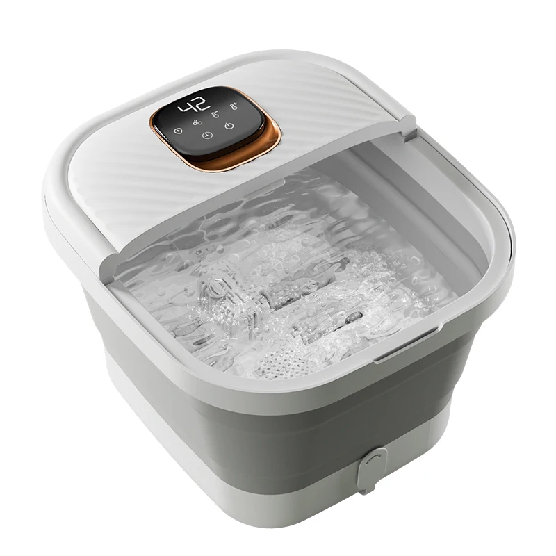 Electric Shiatsu Foot Spa Pedicure Leg Massager Circulation Foot Vibration Foldable Design Timing Control
