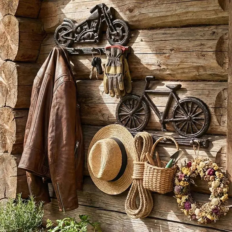 

Многофункциональный настенный крючок в стиле ретро для мотоцикла/велосипеда для дома или кафе, декоративный крючок, простая Y5GB