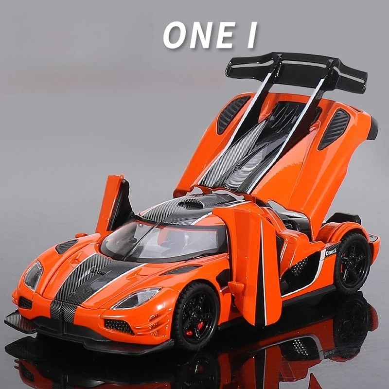 

1:32 One1 модель спортивного автомобиля, игрушки из сплава, литой под давлением со светом и звуком, модель автомобиля, подарки для мальчиков для детей