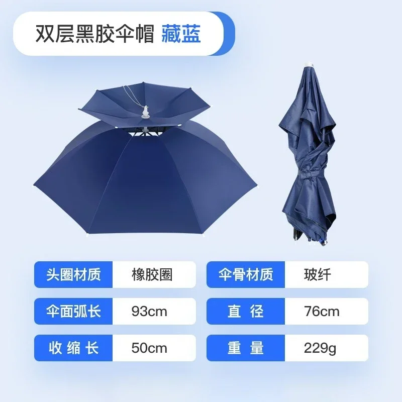 Head-mounted fishing umbrella  small umbrella, head with head sunshade, sunscreen and rain protection, folding hat