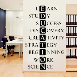Education Wall Decal School Classroom Sign Decor Vinyl Wall Sticker Motivational Quote Home Decoration for Teen Bedroom Y716
