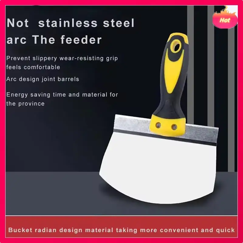 

New 2 Pack Stainless Steel Putty Knife Wall Paint Plaster Trowel Arc Ash Shovel Paint Feed Filling Scraper Blade Spatula