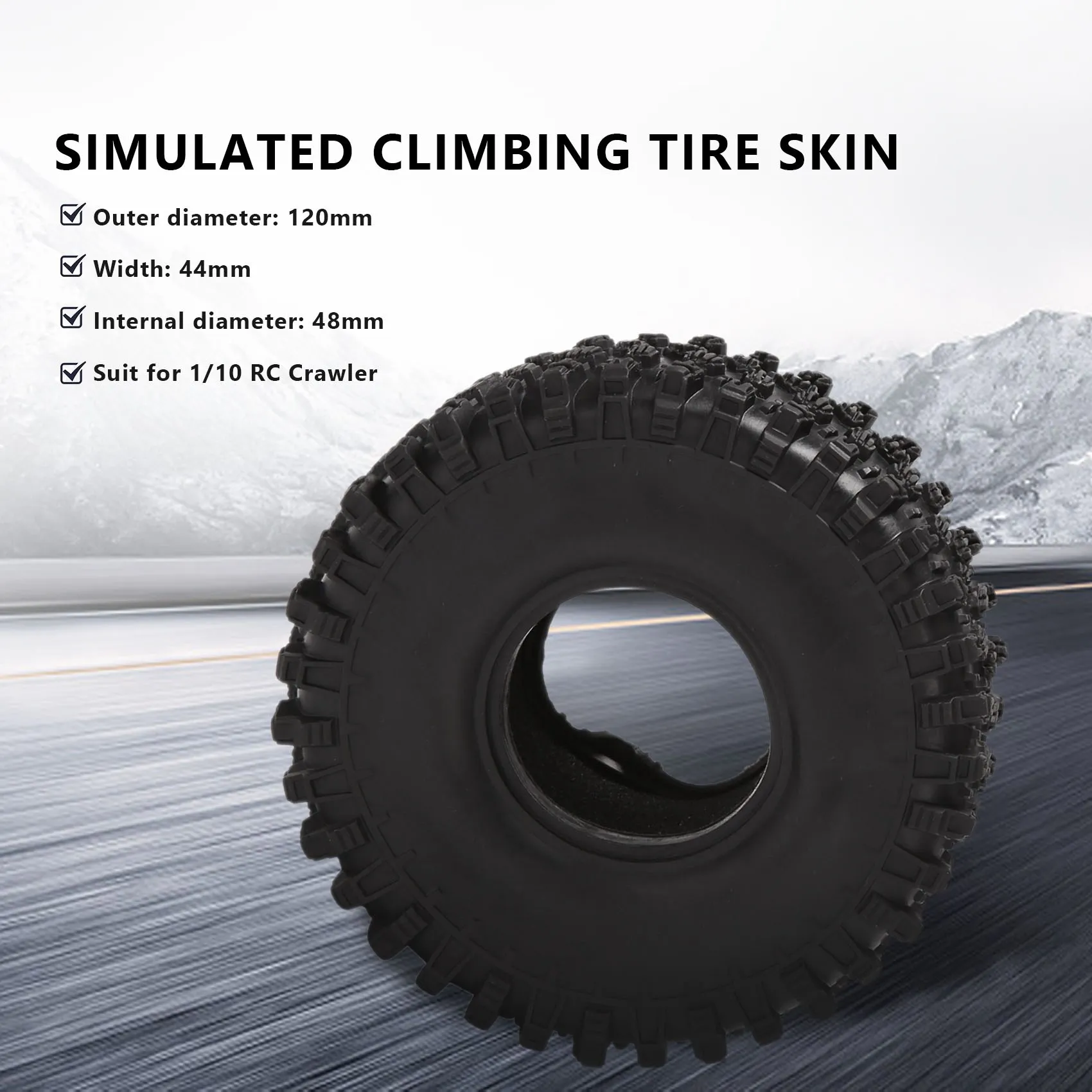 

Сверхпрочные 4 шт. 120 мм 1,9 резиновые шины для колес для 1/10 RC Rock Crawler Axial SCX10 90046 AXI03007 Traxxas TRX4 D90