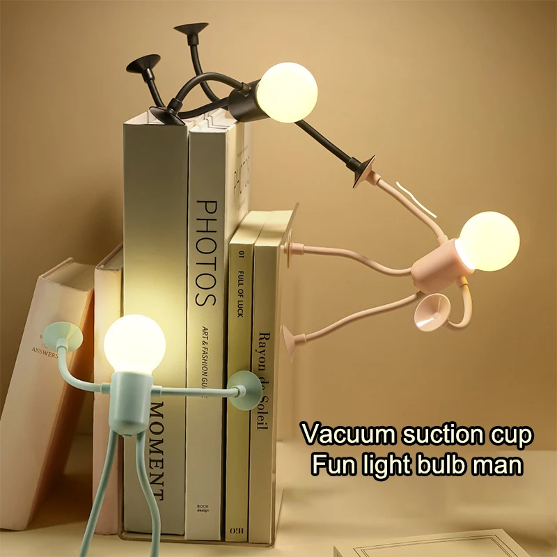 Changeable Shape Funny Sportsman Night Light Button Battery Desk Lamp Versatile Mini Lamp Creative Ornament Vacuum Adsorption