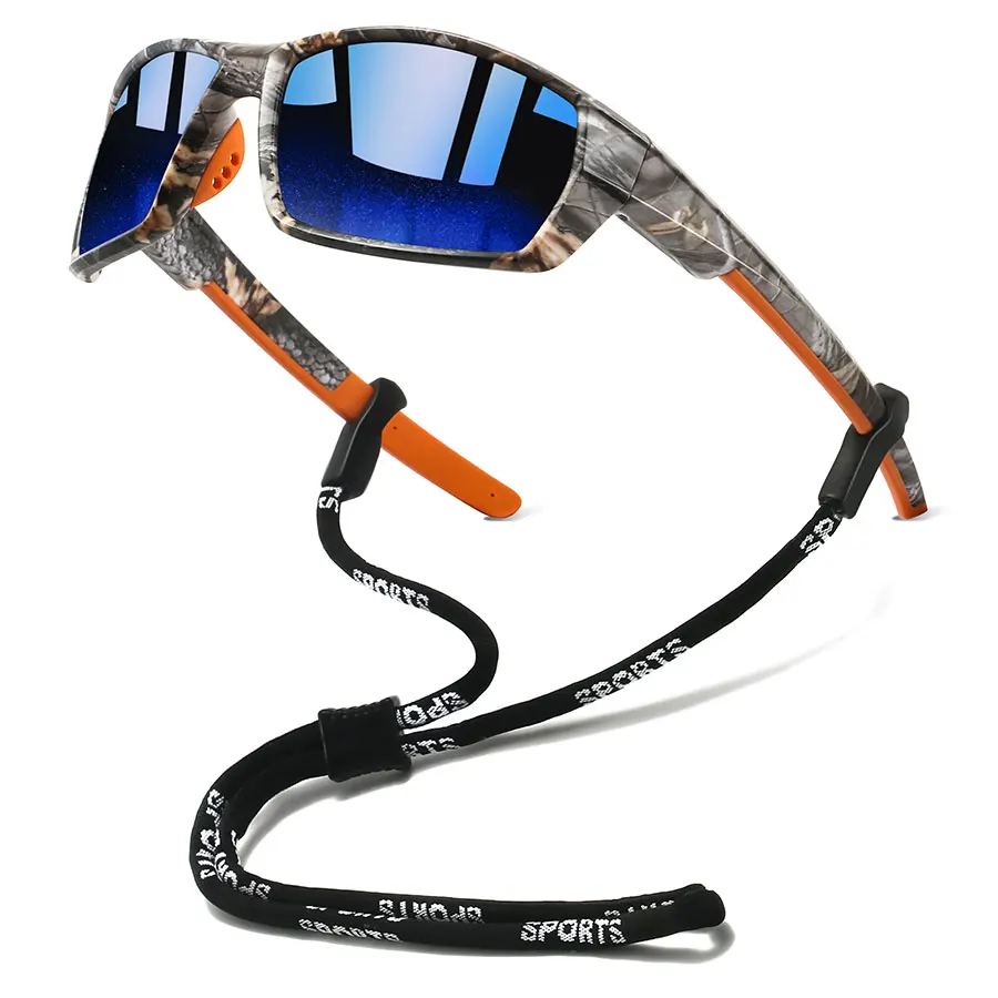 نظارات شمسية عصرية UV400 للرجال والنساء مع سلسلة للجري وتسلق الجبال والقيادة والصيد والرياضة الخارجية