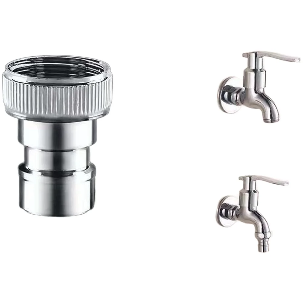Washing Machine Faucet Adapter Made of 304 Stainless Steel with 4 Inch Length DN15 Thread and Bubbler for Stable Flow