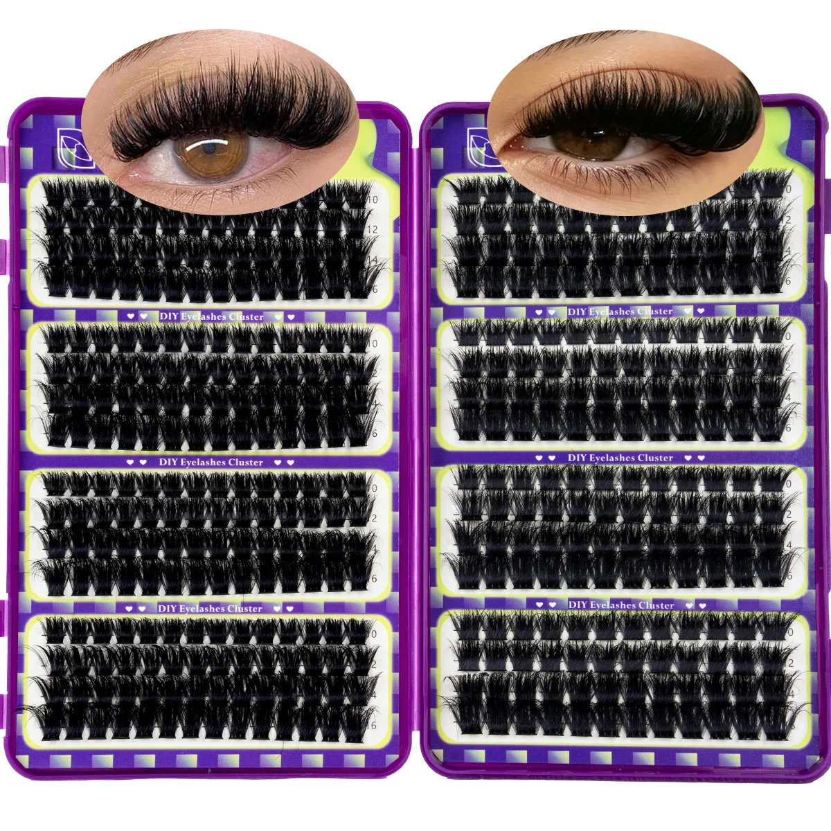 Braune Cluster-Wimpern DIY Einzelne Wimpernbüschel Natürliche Wispy-Wimpernverlängerungen Band Sauberer Mädchen-Make-up-Look Wiederverwendbar – Detail 10