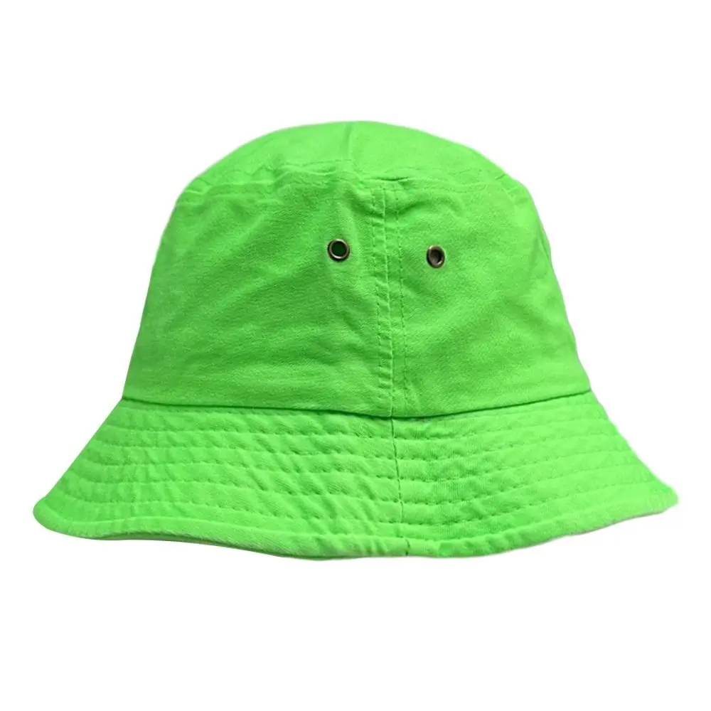 UV Protection Bucket Hat Summer Fluorescent Color Foldable Beach Cap Wide Brim Breathable Sunshade Hat Men Women