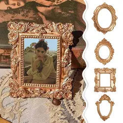 Vintage Golden Retro Photo Frame Decorative European Victorian Style Nail Art Jewelry Decoration Pictures Frames